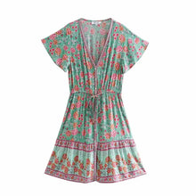 Load image into Gallery viewer, Destiny Floral Print Bohemian Mini Dress
