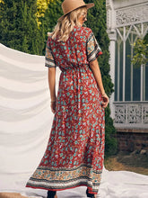 Load image into Gallery viewer, Wildara Red Floral Print Bohemian Maxi Dress
