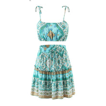 Load image into Gallery viewer, Summer Days Bohemian Two-Piece Mini Skirt &amp; Tank Top Set
