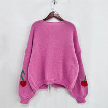 Load image into Gallery viewer, Sweet Cherry Lace-up Cardigan Sweater
