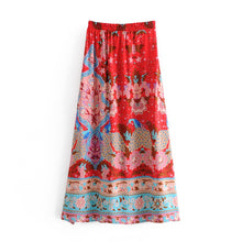 Load image into Gallery viewer, Peacock Bohemian Maxi Skirt
