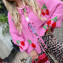 Load image into Gallery viewer, Sweet Cherry Lace-up Cardigan Sweater
