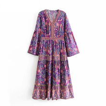 Load image into Gallery viewer, Rover Floral Print Bohemian Maxi Dress
