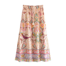 Load image into Gallery viewer, Peacock Bohemian Maxi Skirt
