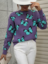 Load image into Gallery viewer, Jessie Casual Butterfly Embroidered Pullover Sweater
