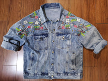 Load image into Gallery viewer, Emmaline Hand Beaded Sequins Floral Embroidered Denim Jackets
