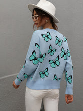 Load image into Gallery viewer, Jessie Casual Butterfly Embroidered Pullover Sweater
