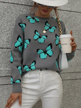 Load image into Gallery viewer, Jessie Casual Butterfly Embroidered Pullover Sweater
