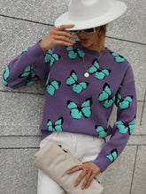 Load image into Gallery viewer, Jessie Casual Butterfly Embroidered Pullover Sweater
