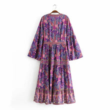 Load image into Gallery viewer, Rover Floral Print Bohemian Maxi Dress
