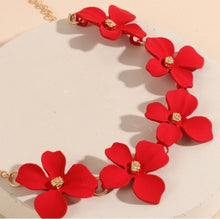 Load image into Gallery viewer, Flower Power Necklace Red
