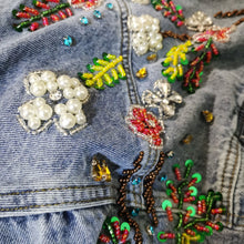 Load image into Gallery viewer, Emmaline Hand Beaded Sequins Floral Embroidered Denim Jackets
