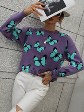 Load image into Gallery viewer, Jessie Casual Butterfly Embroidered Pullover Sweater
