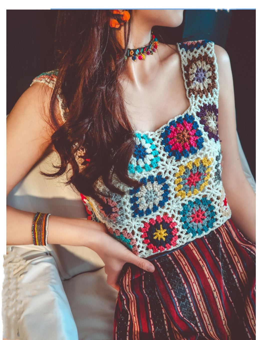 Nina Crochet Bohemian Top